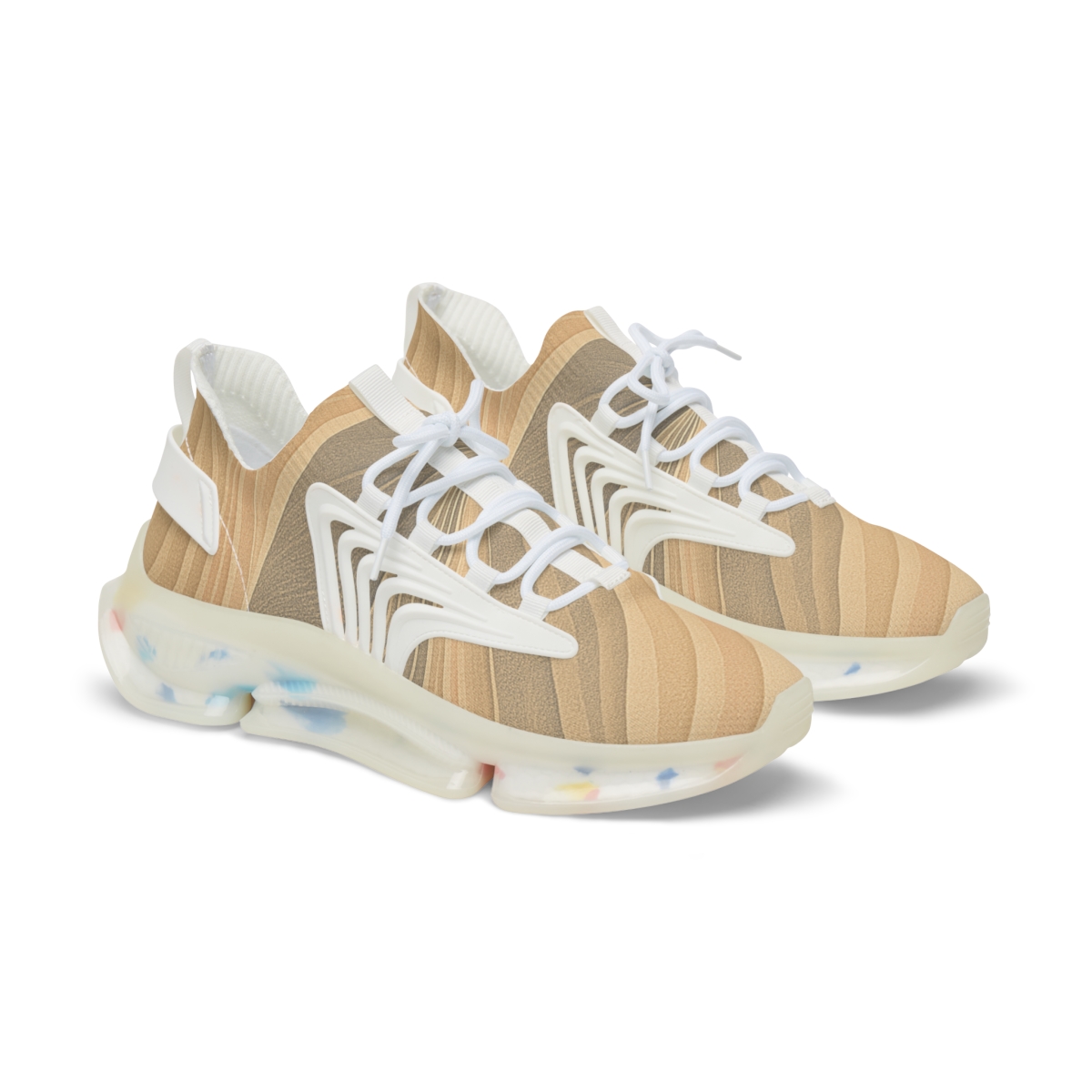 Wind Sculpted Ripple Arcs personalized athletic sneakers