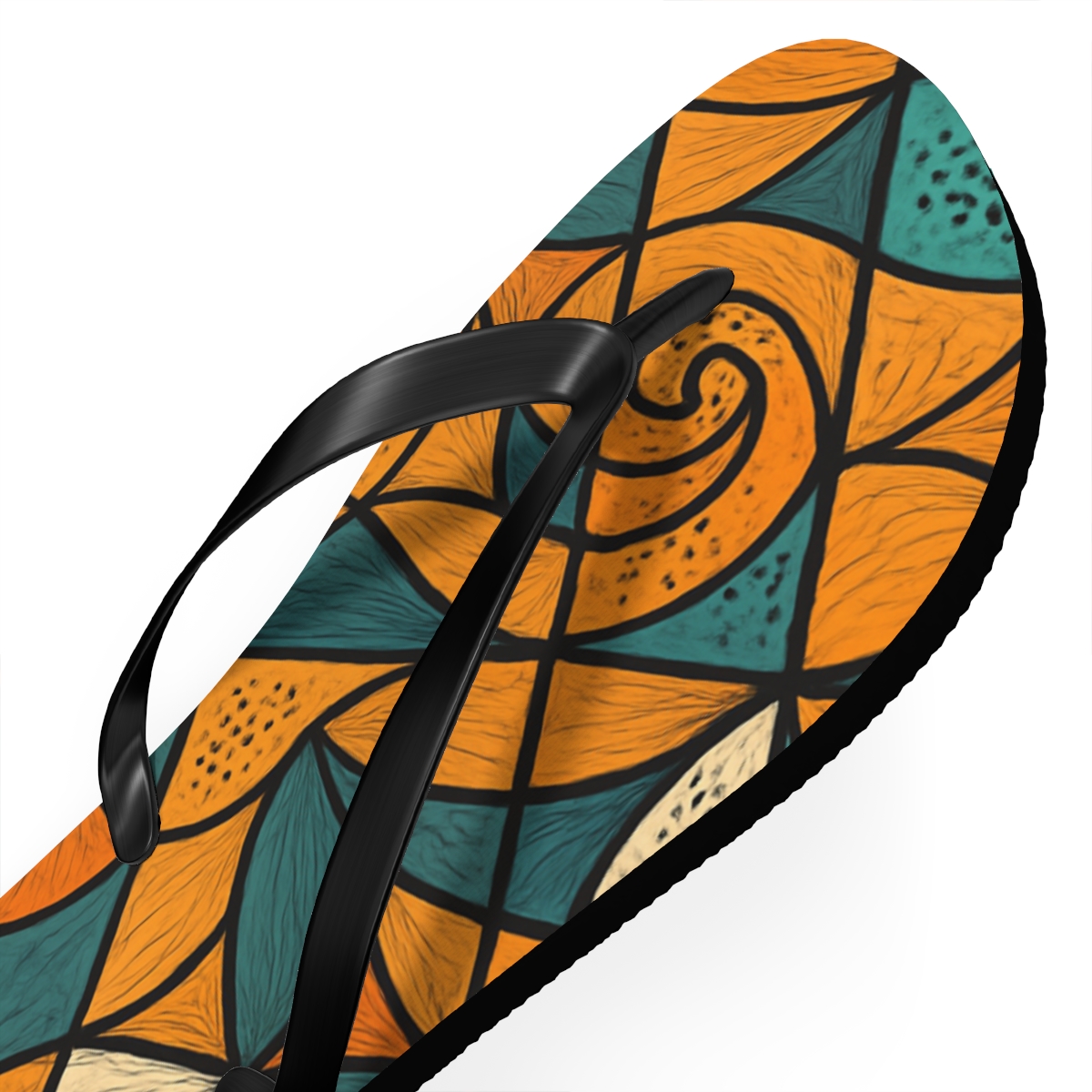 Marigold Fractal Weave stylish summer flip flops
