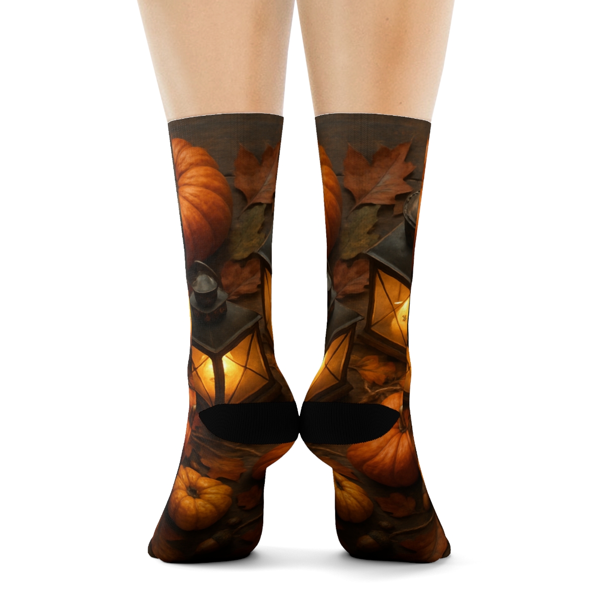 Autumn Lantern Harvest Glow personalized cozy socks