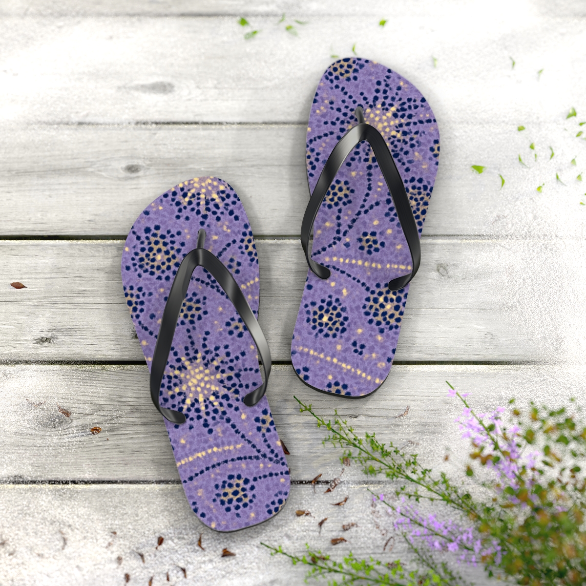 Lavender Radiance Flip Flops