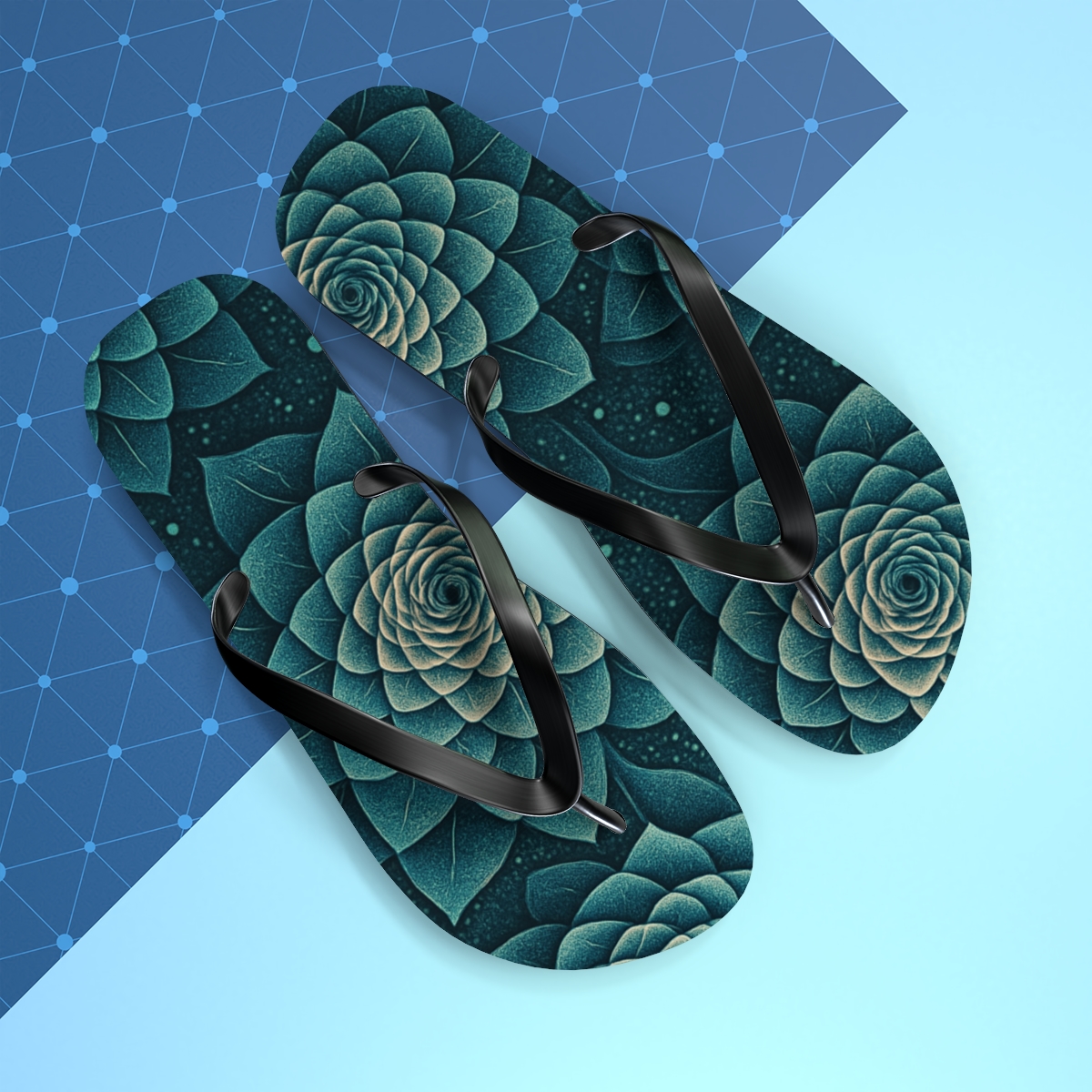 Ranunculus Fractal Ripple Array soft sole flip flops