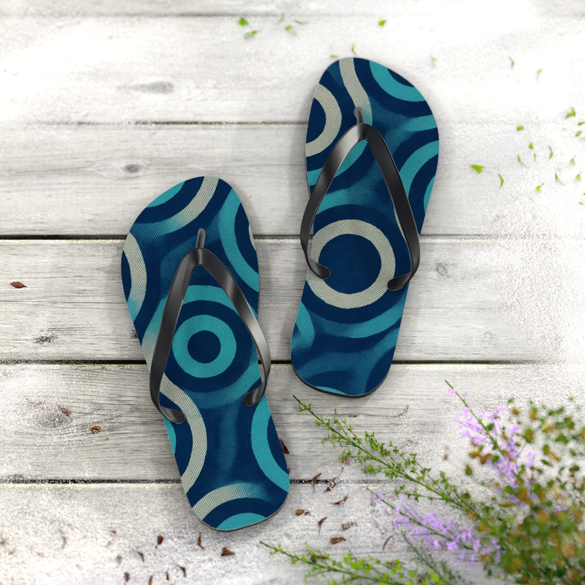 Moire Orbit Weave custom flip flops