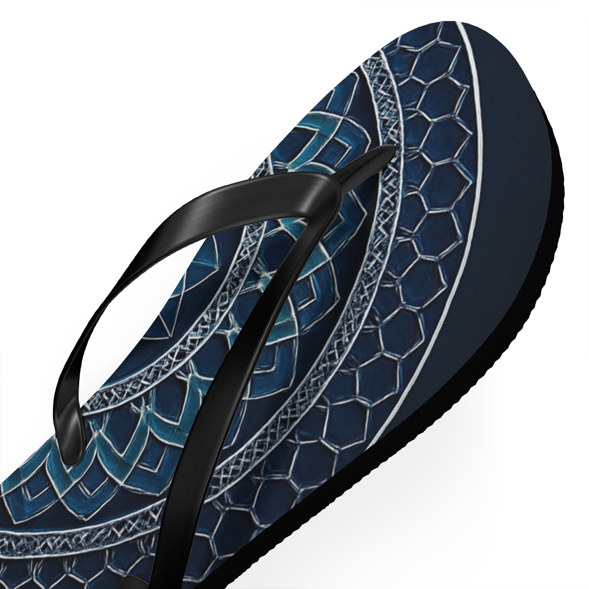 Prismatic Lattice Halo designer logo flip flops