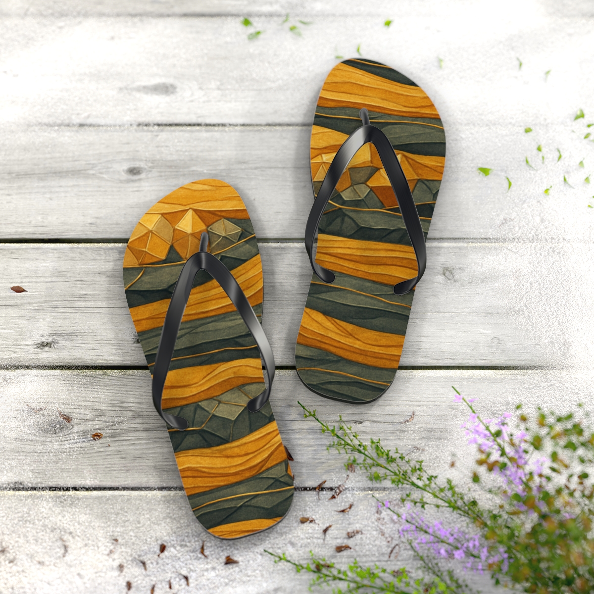 Veined Strata Tapestry stylish summer flip flops