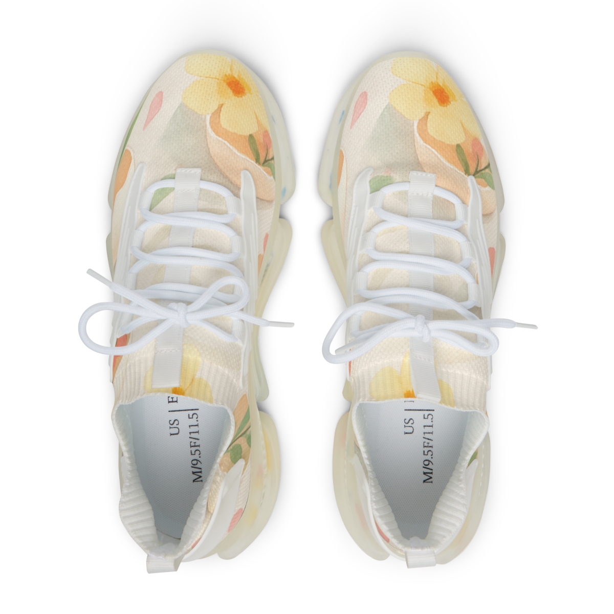 Spring Eggshell Blossom Parade stylish casual sneakers