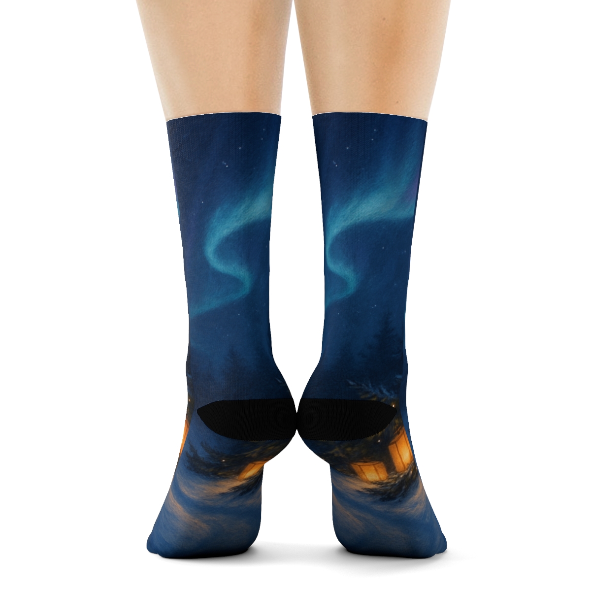 Winter Solstice Lantern Aurora sports performance socks