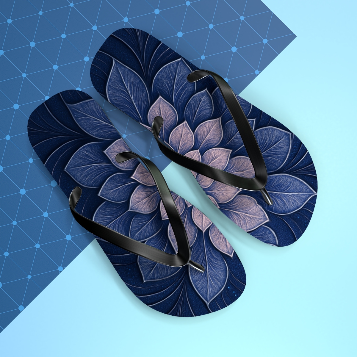 Ranunculus Pulse Rosette colorful rubber flip flops