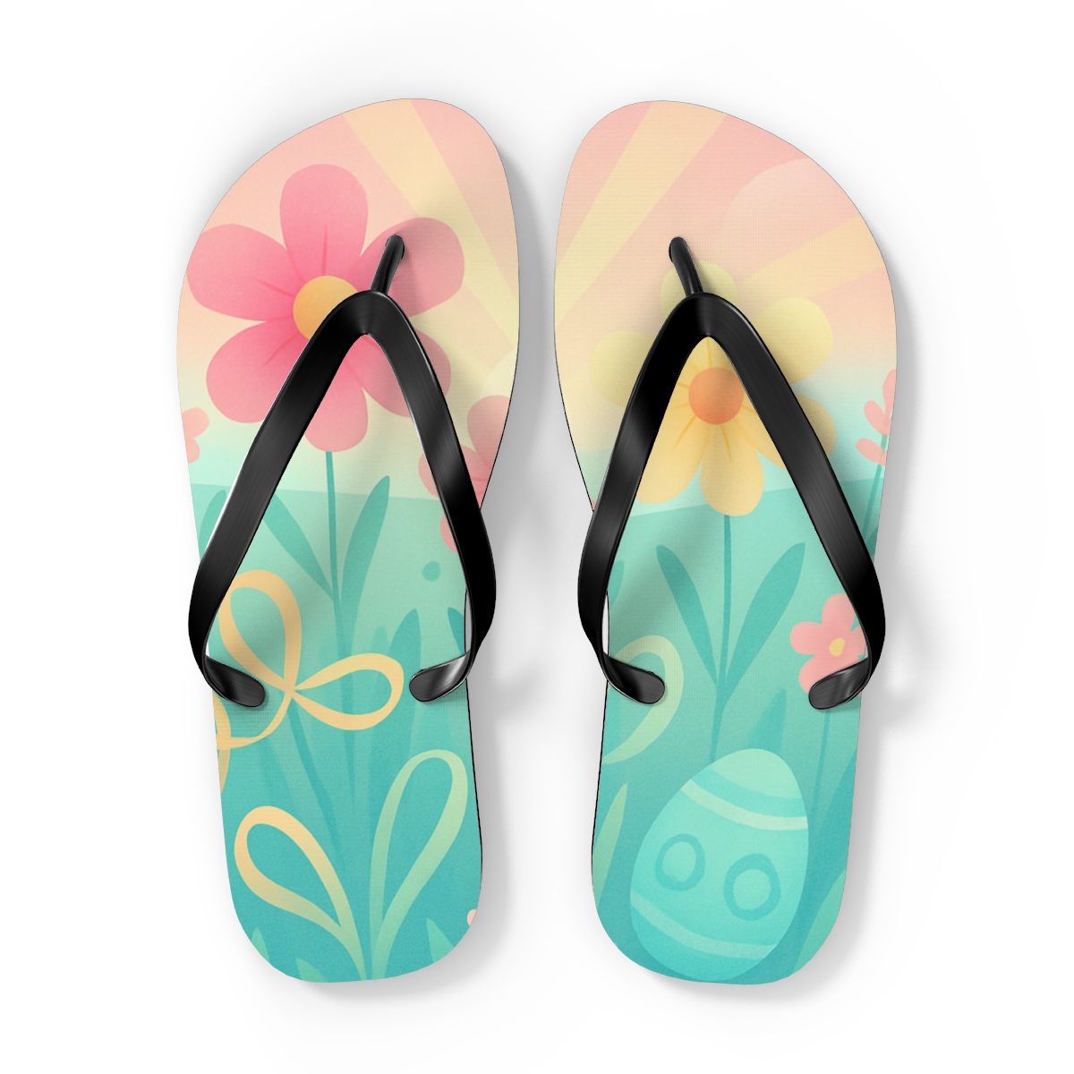 Easter Dawn Ribbon Meadow soft sole flip flops