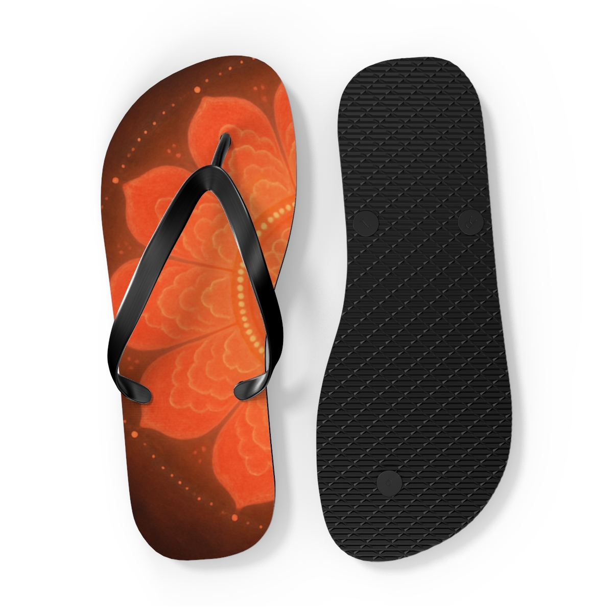 Petal Halo Fractal unique graphic flip flops