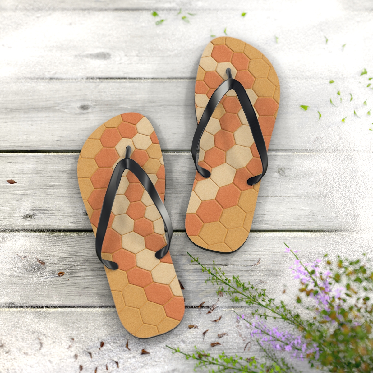 Honeycomb Harmony Flip Flops
