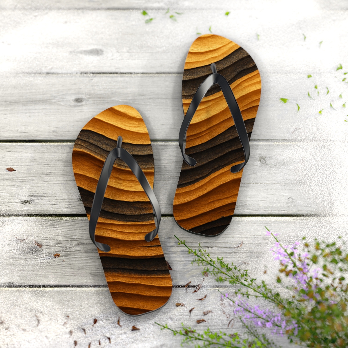 Auric Sediment Wavefront colorful rubber flip flops