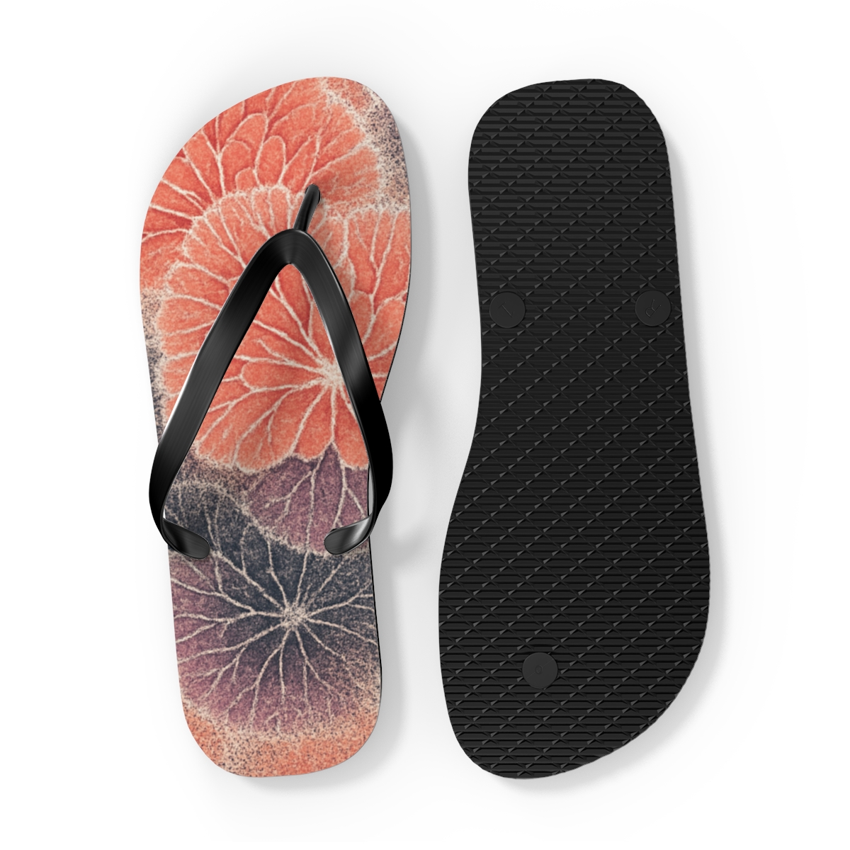 Peony Fractal Halo Array soft sole flip flops