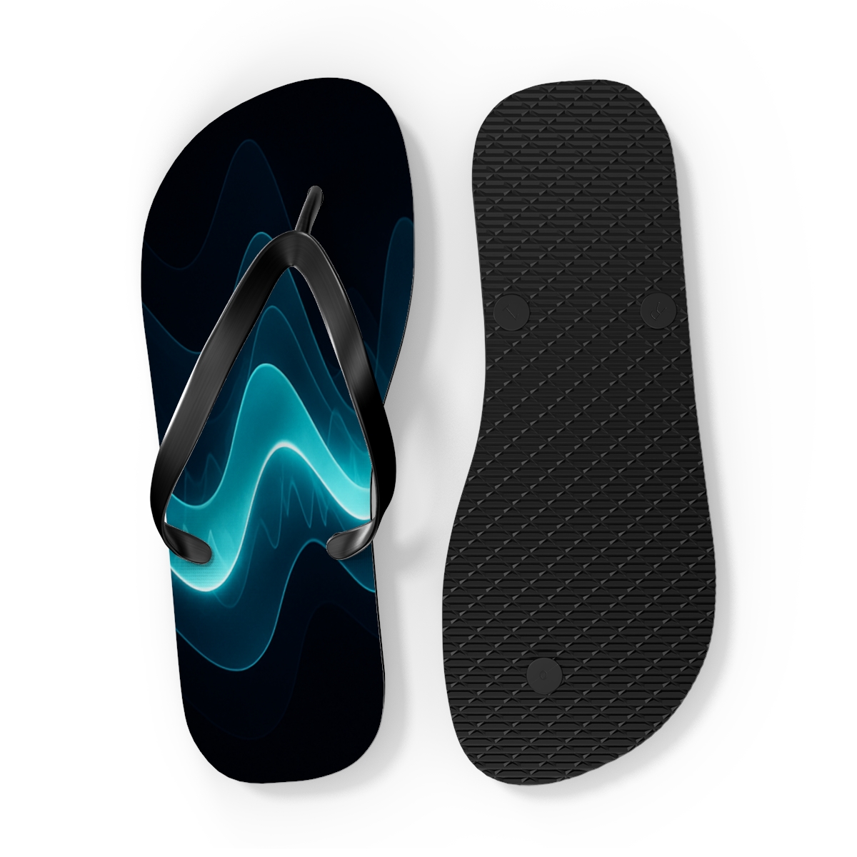 Orca Echolocation Pulse Ribbons personalized beach flip flops