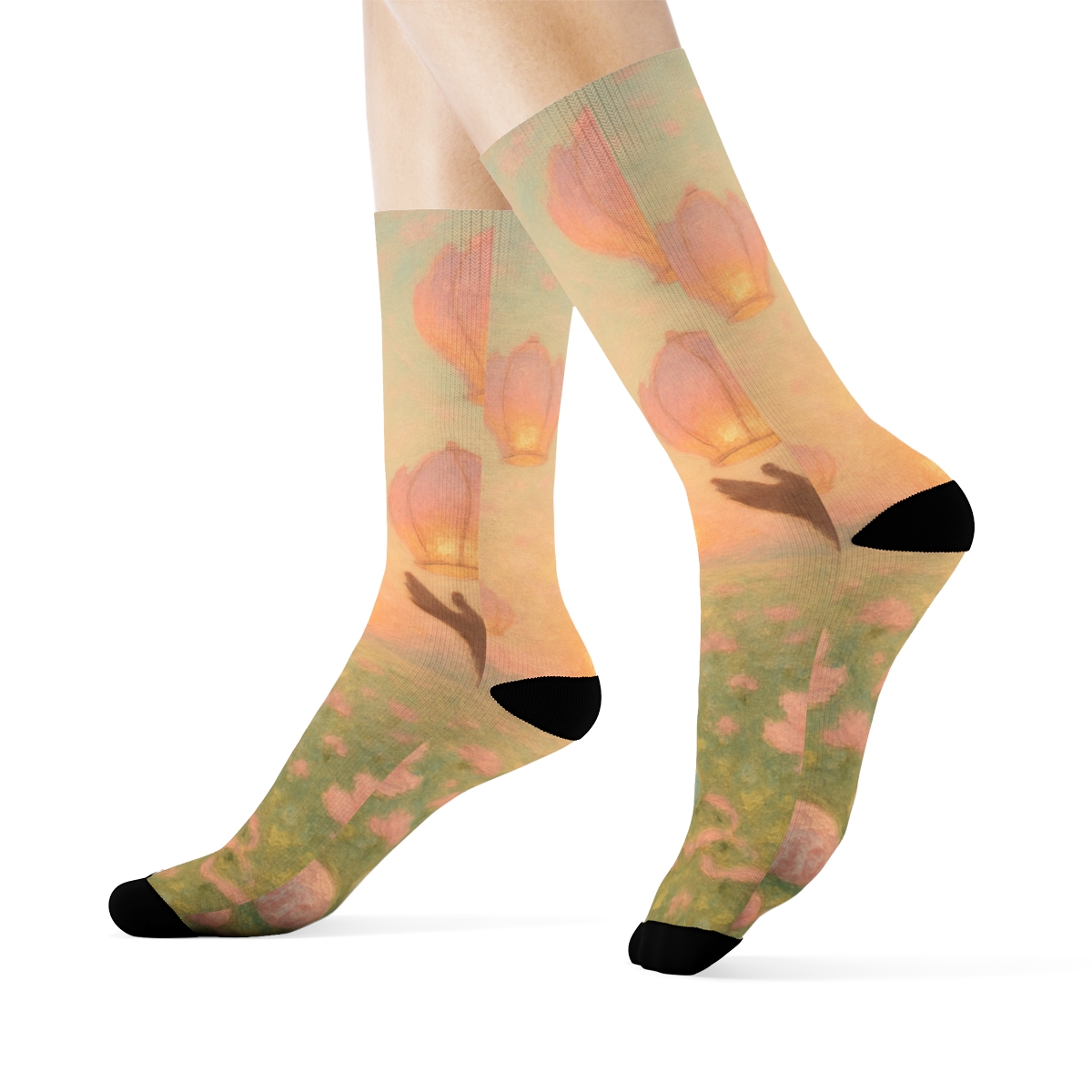 Spring Blossom Lanterns warm winter socks