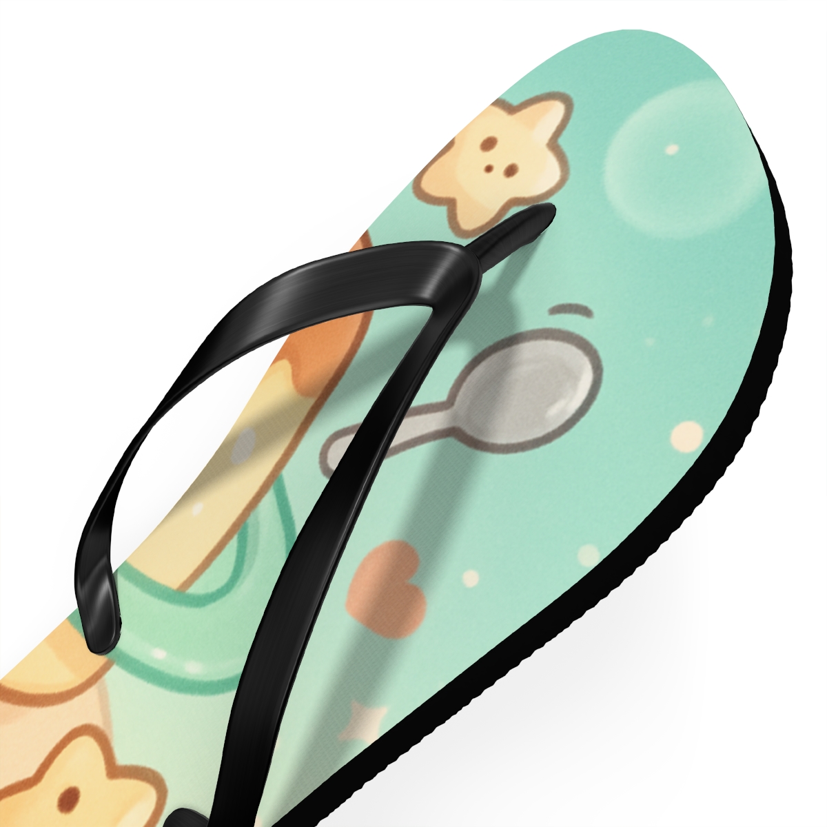 Pastel Planet Pudding Pals unique graphic flip flops