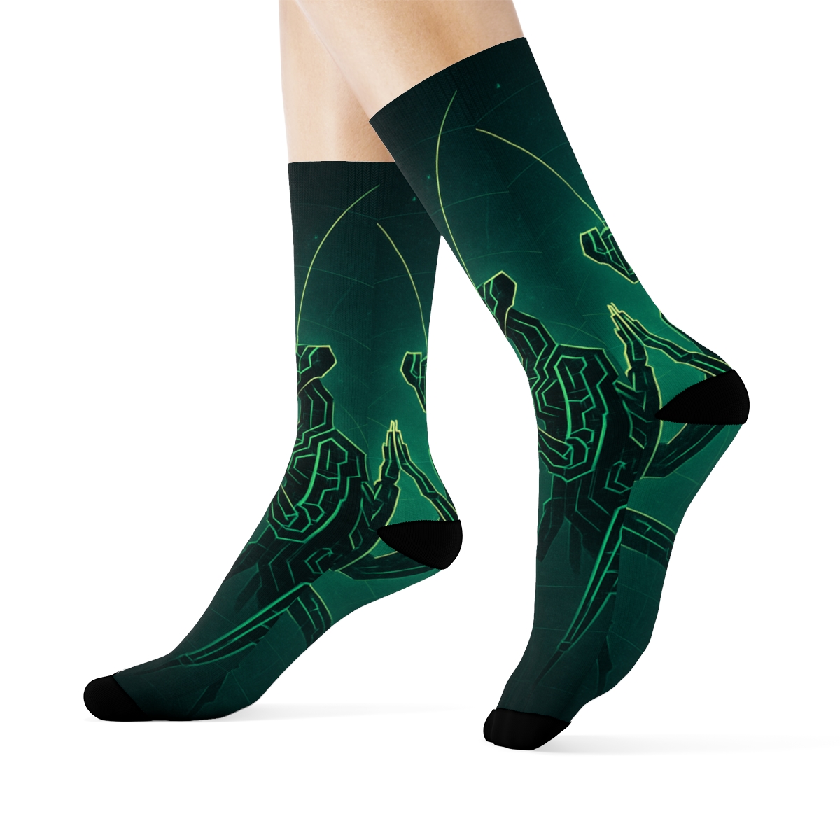 Mantis Prayer Circuit unique printed socks