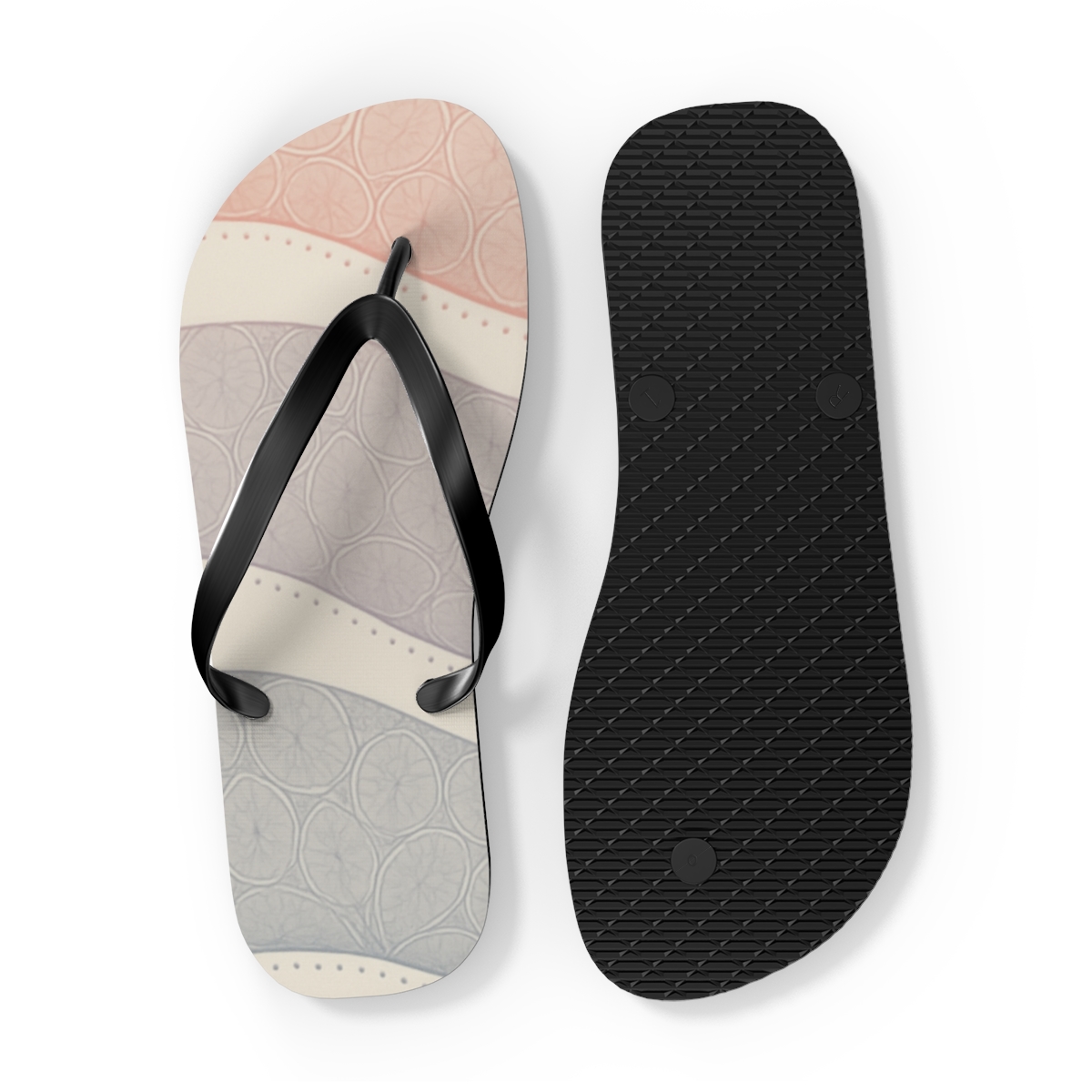 Camellia Vein Wave Lattice comfortable casual flip flops