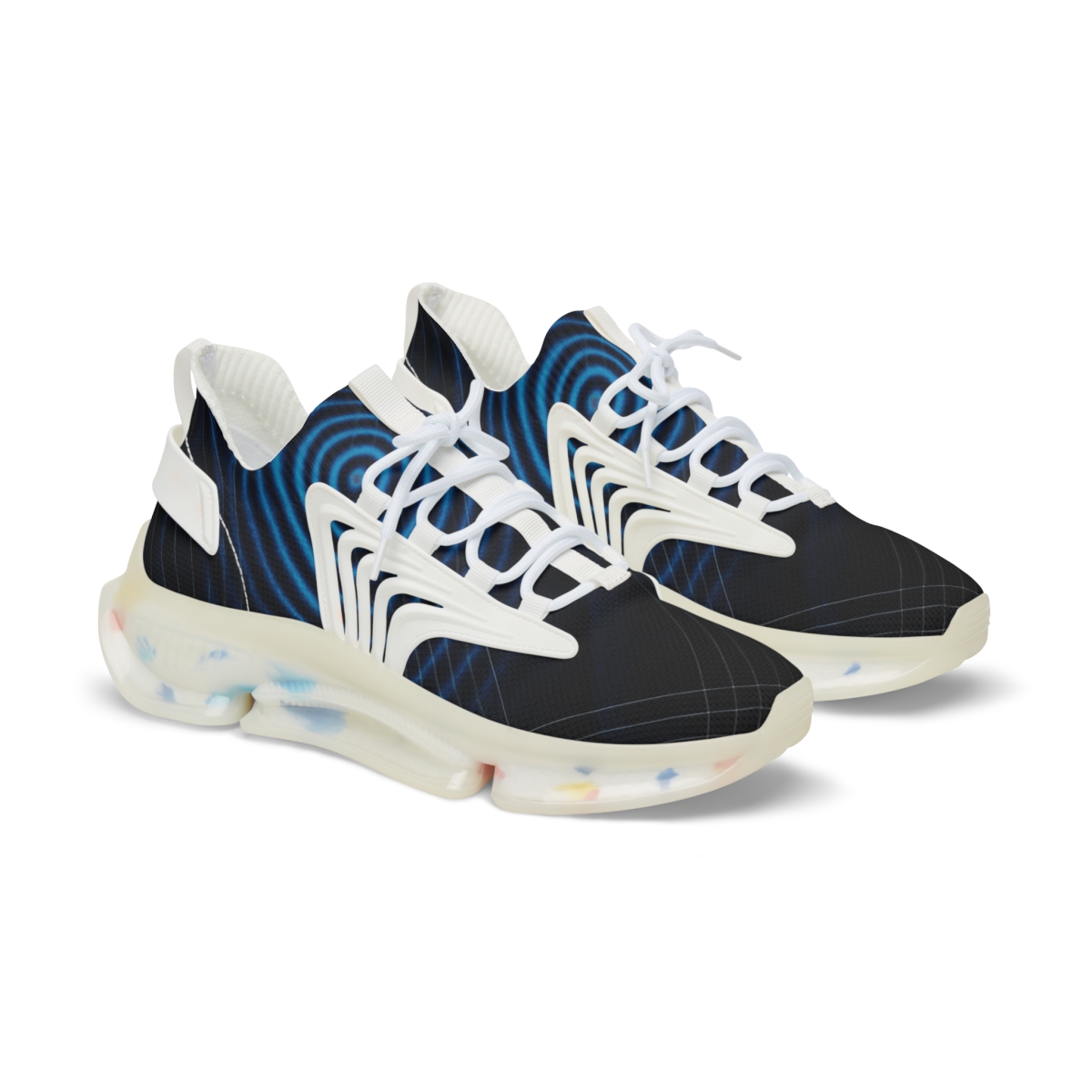 Moire Orbit Overprint stylish casual sneakers