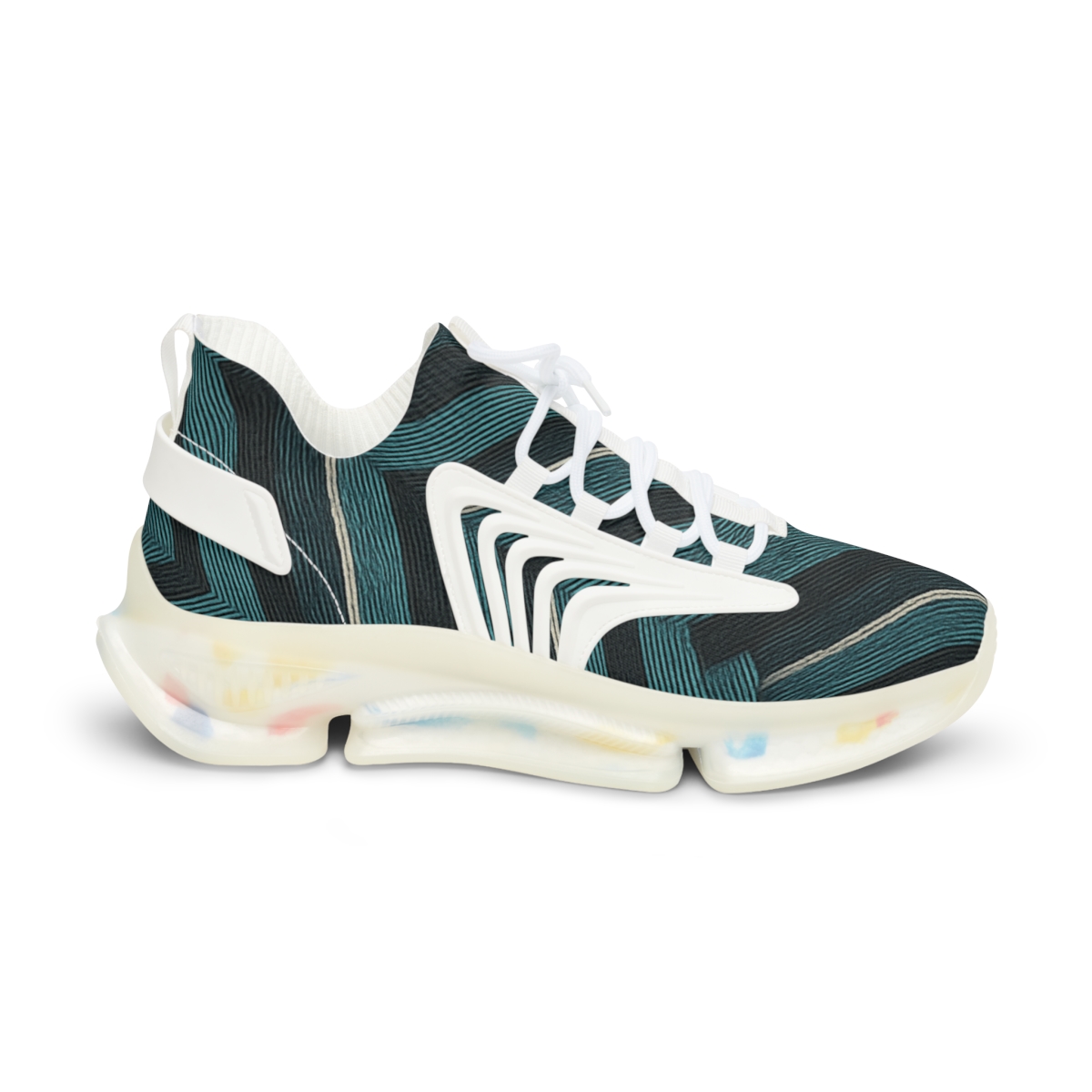 Moire Chevron Tiling personalized athletic sneakers
