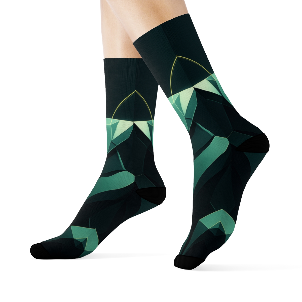 Praying Mantis Stillness Geometry sports performance socks