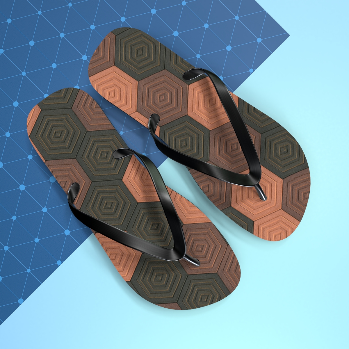 Hex Quilt Nebula Tiling stylish summer flip flops