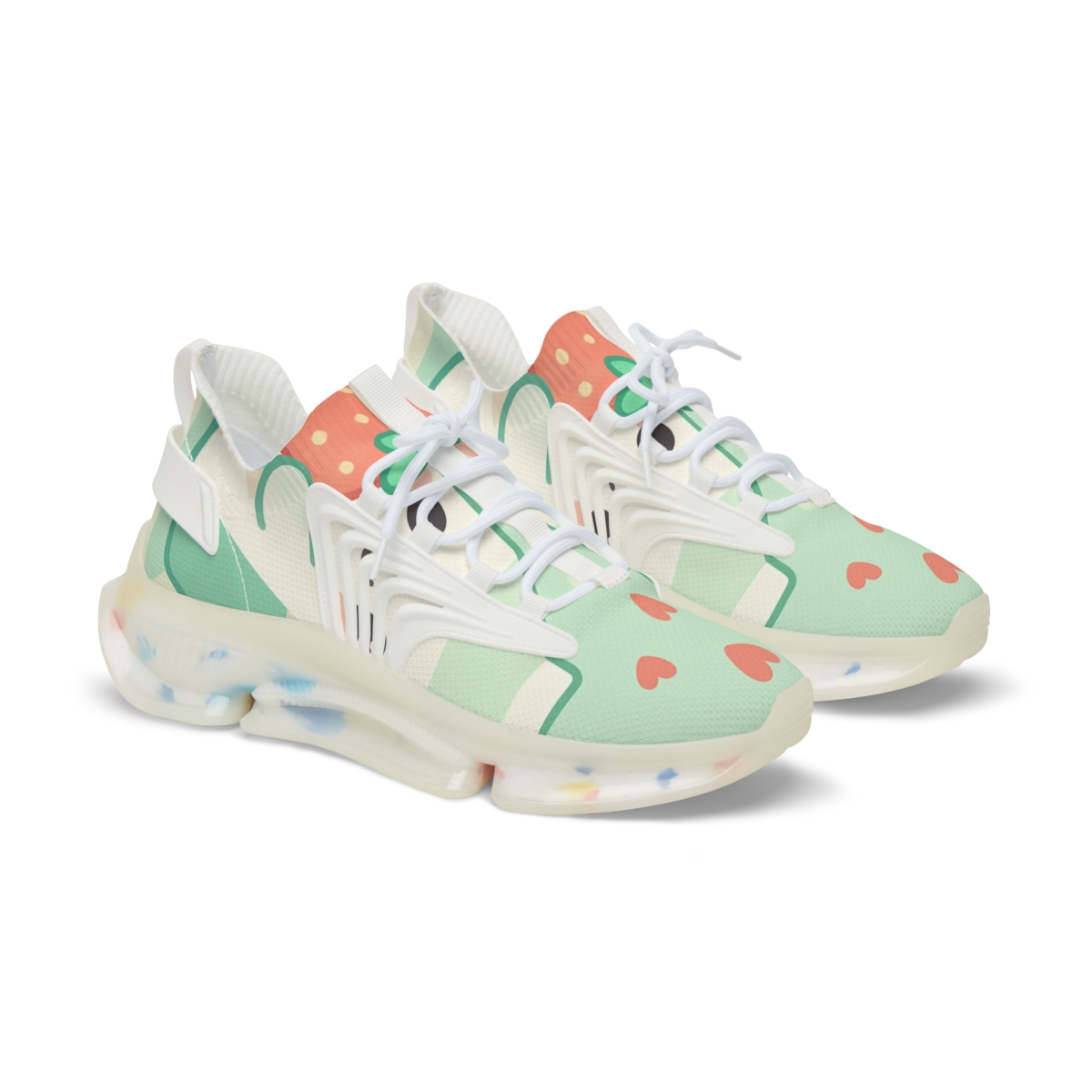 Mint Strawberry Milk Carton Buddies comfortable running sneakers