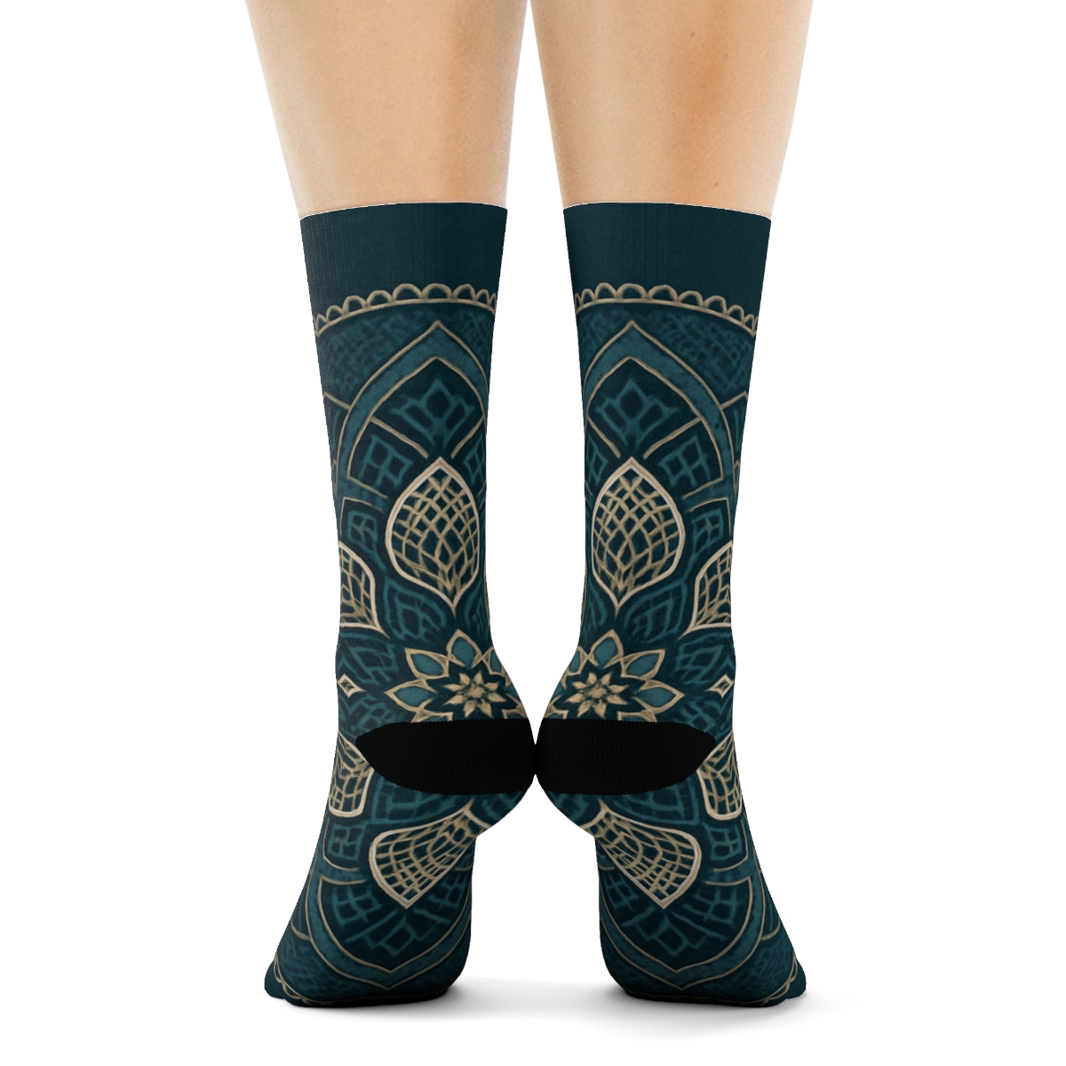 Velvet Lattice Concentric Bloom stylish patterned socks