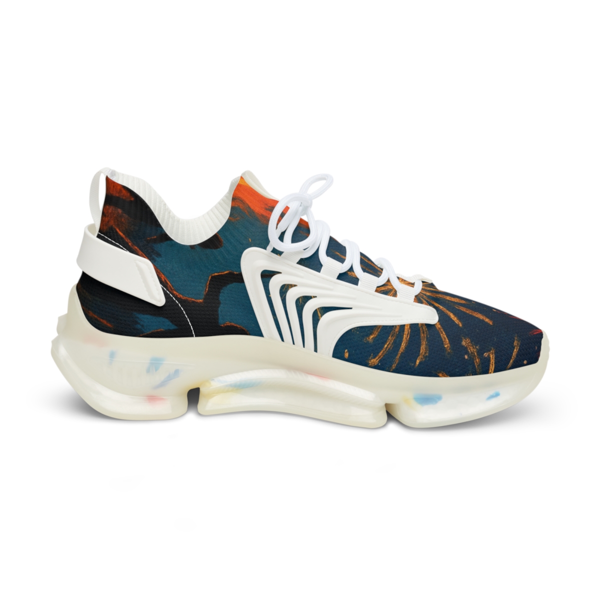 Midsummer Bonfire Fireworks unique printed sneakers