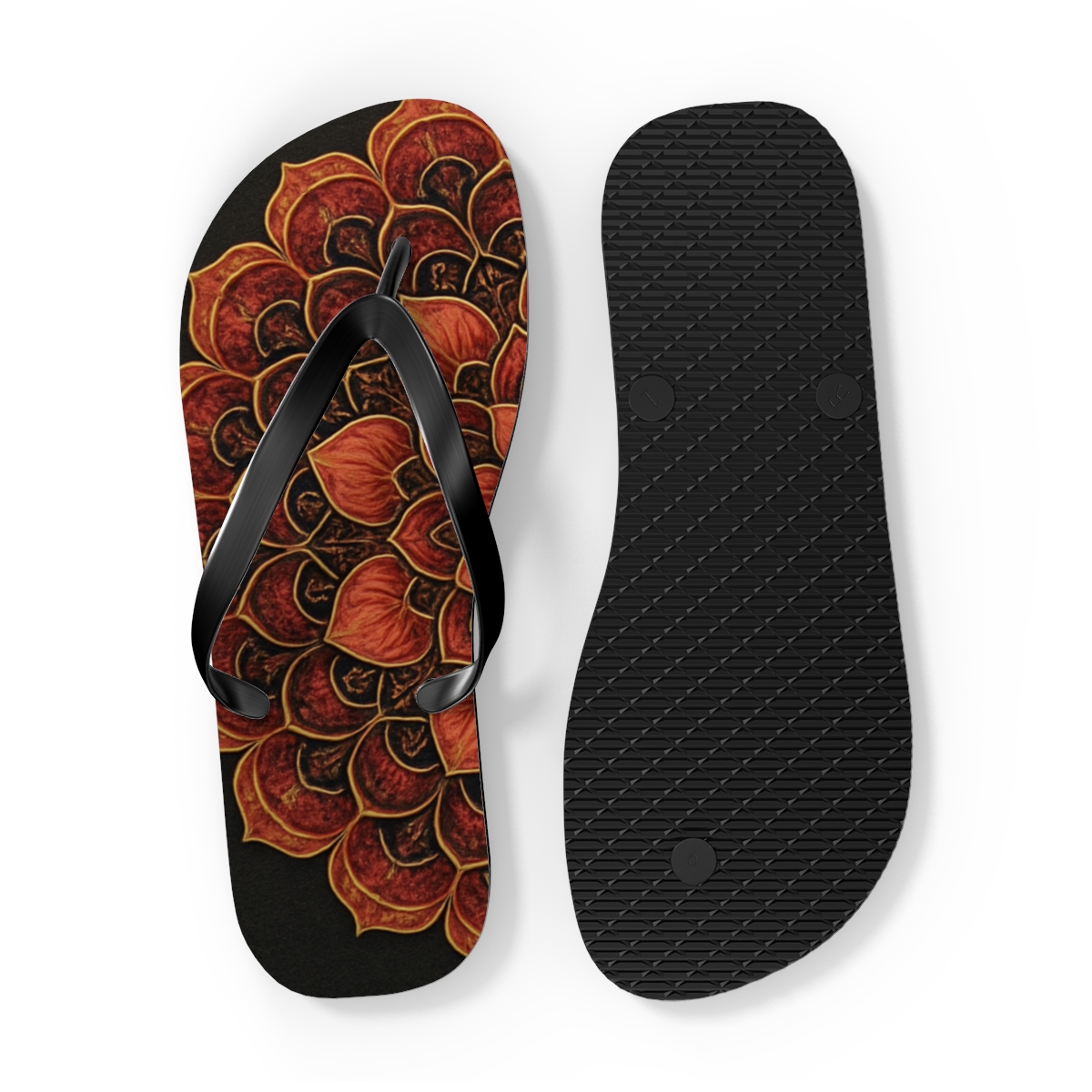 Ember Petal Microfiligree designer logo flip flops