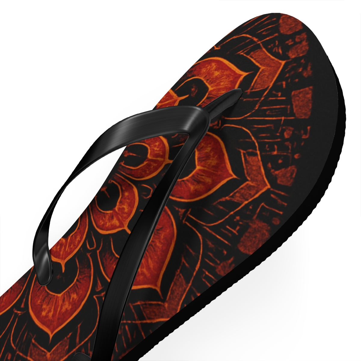 Ember Sunburst Petal Circuit personalized beach flip flops