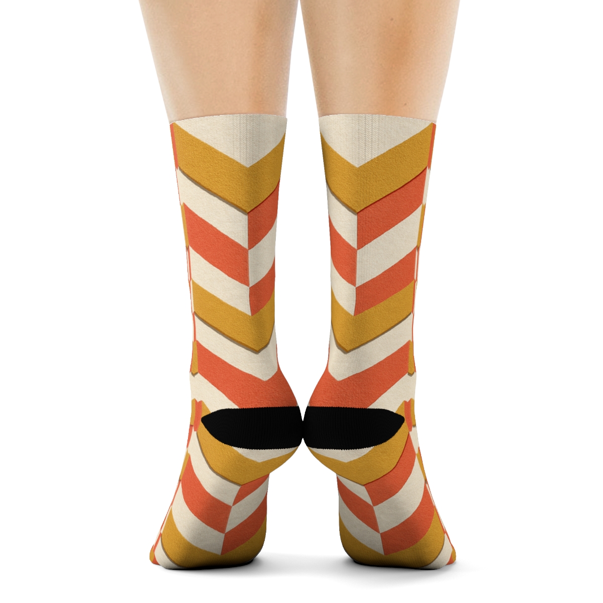 Chromatic Chevron Fold stylish patterned socks