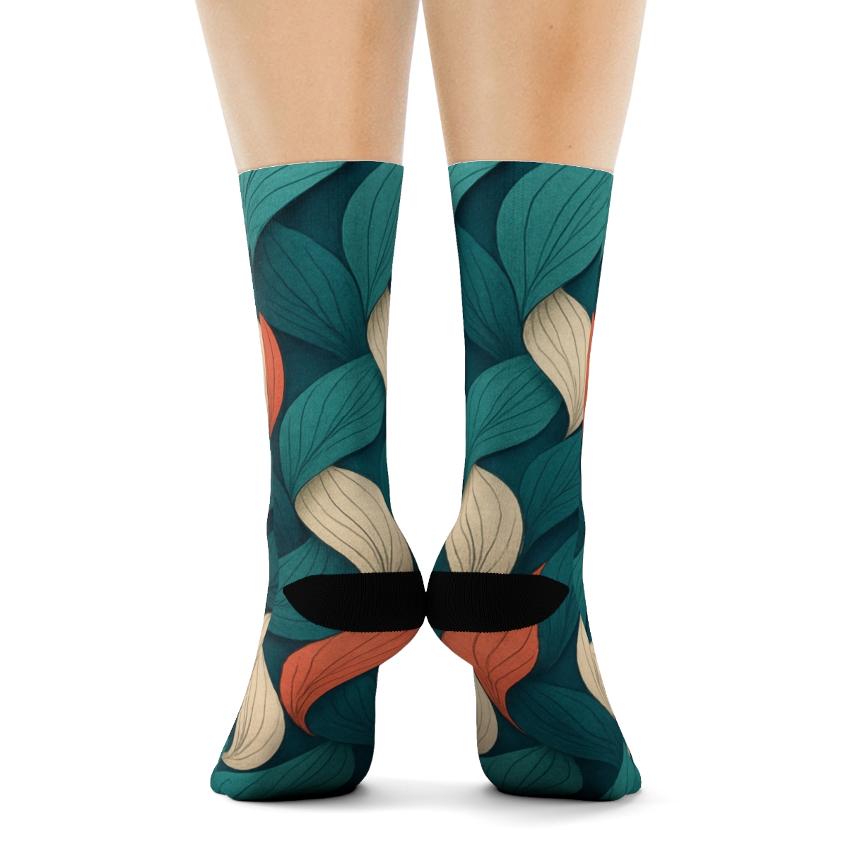 Orchid Petal Wave Interlace unique printed sockscustom socks