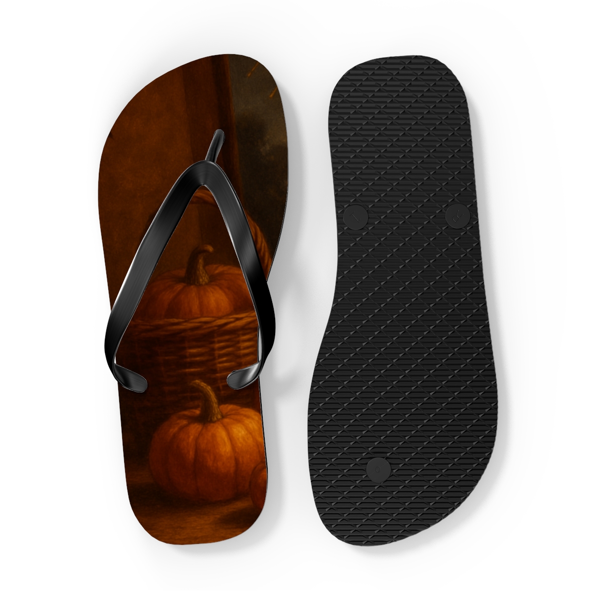 Autumn Hearth Starfall Harvest colorful rubber flip flops