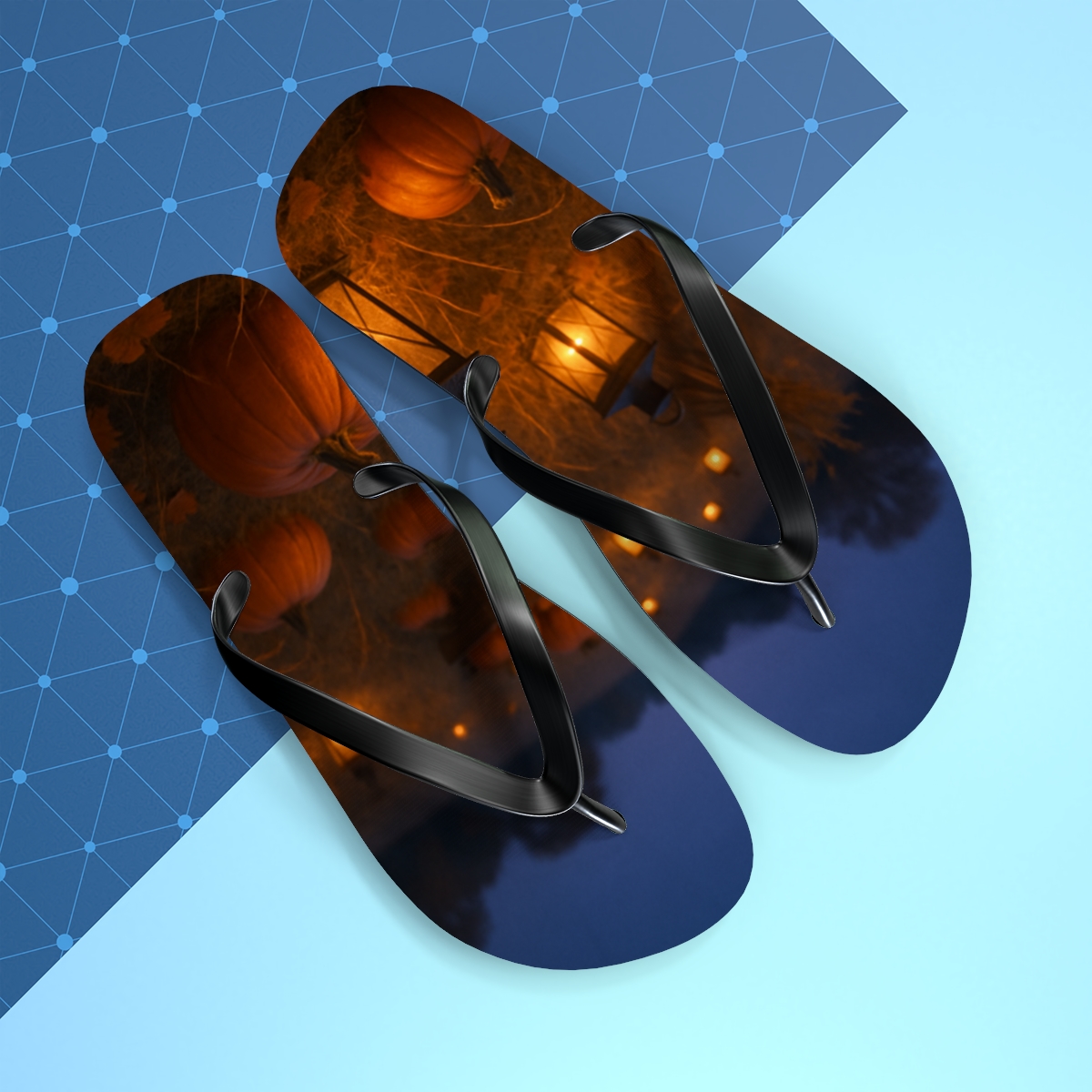 Twilight Harvest Lantern Field stylish summer flip flops