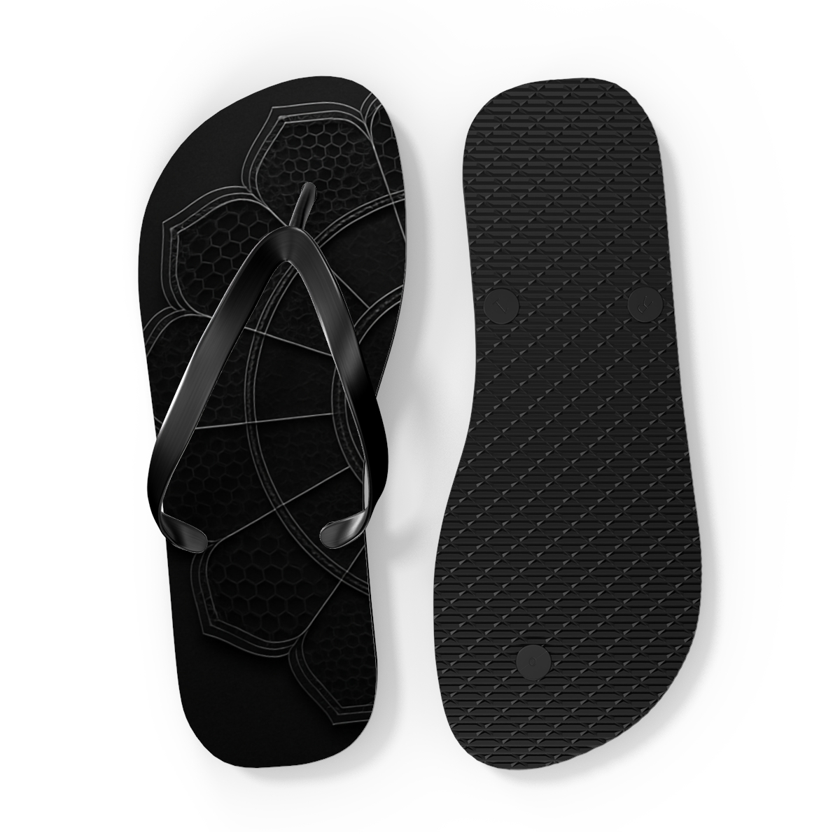 Obsidian Lattice Halo unique graphic flip flops