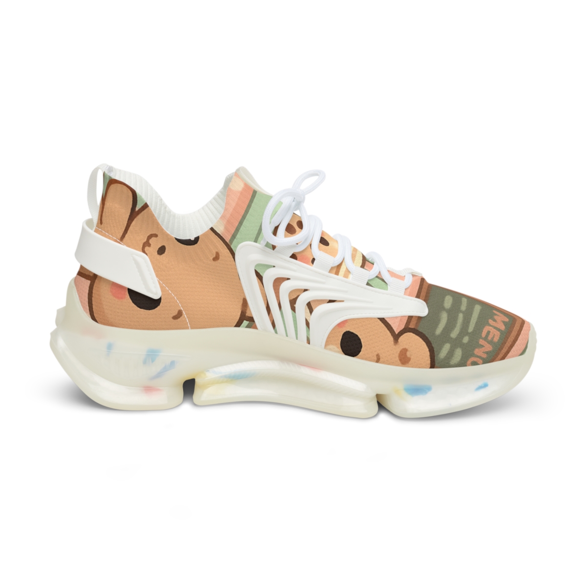 Bubble Tea Bear Cafe stylish casual sneakers