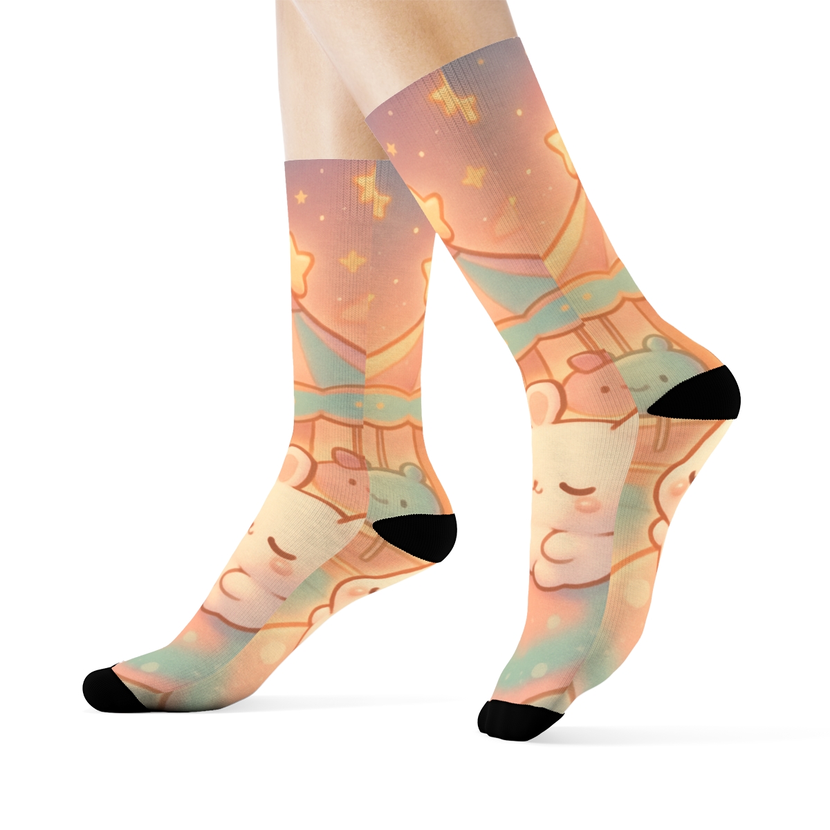 Bubble Planet Bunny Carousel comfortable cotton socks