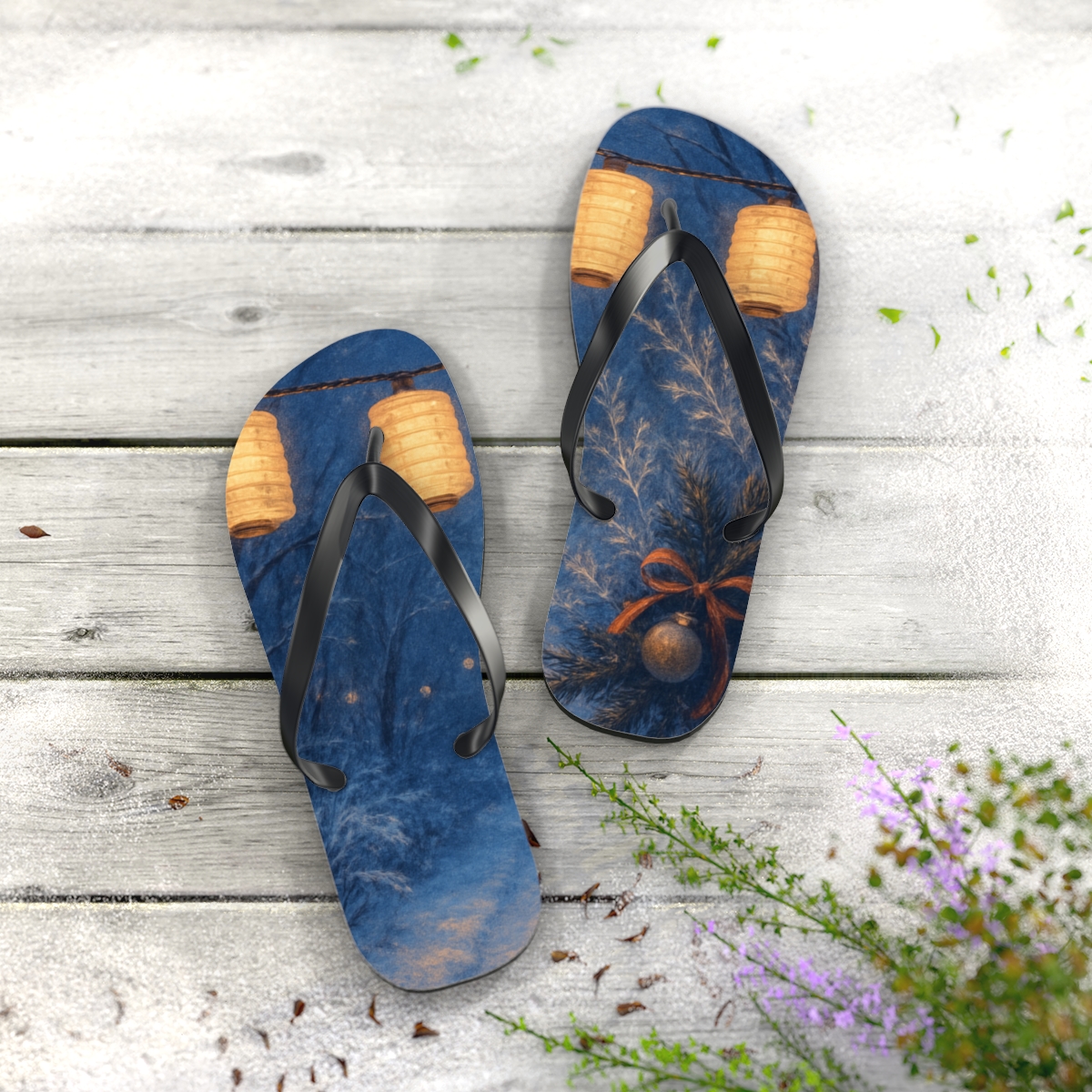 Winter Lantern Snowglow comfortable casual flip flops