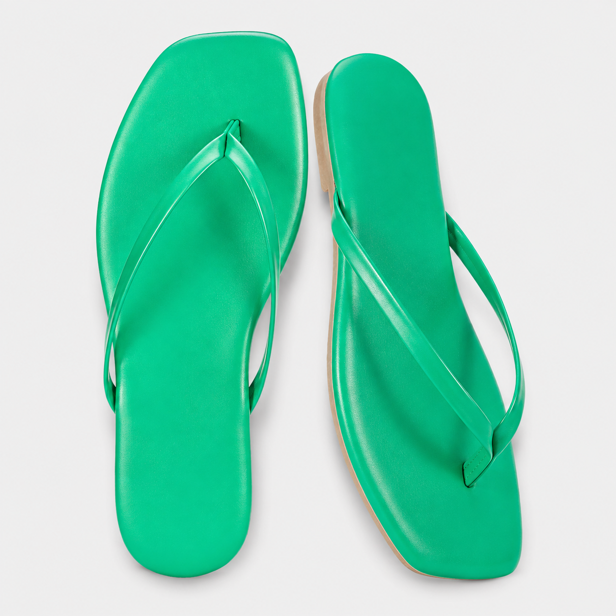 Memory Foam Vegan Leather Flip Flop Sandals For Women
