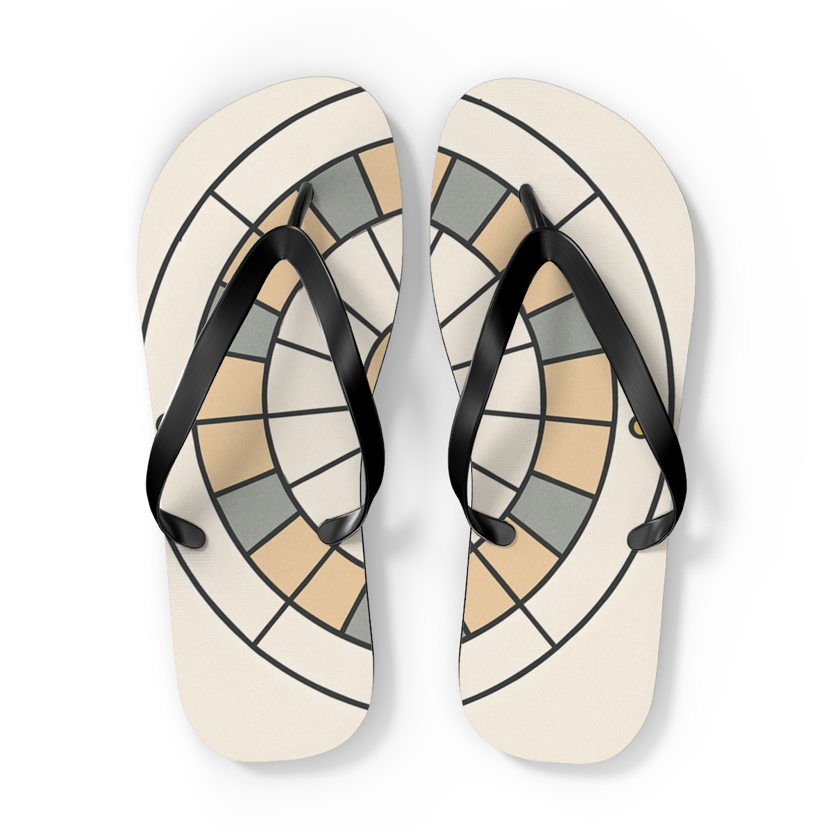 Minimal Sunline Mosaic Disk designer logo flip flops