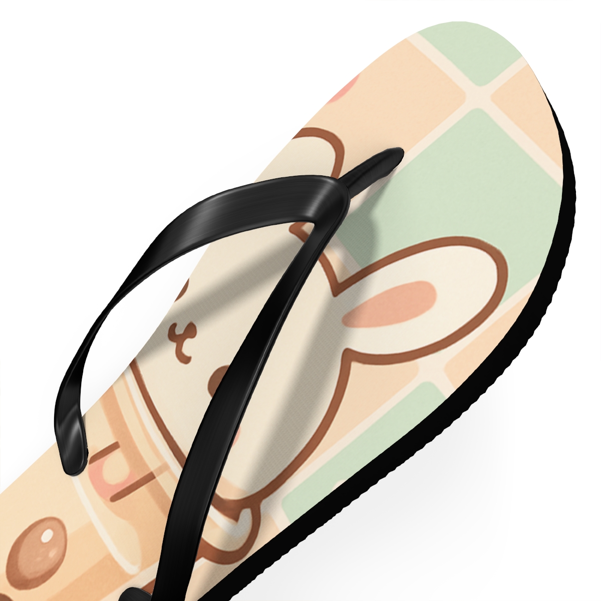 Pastel Boba Bunny Walks Flip Flops