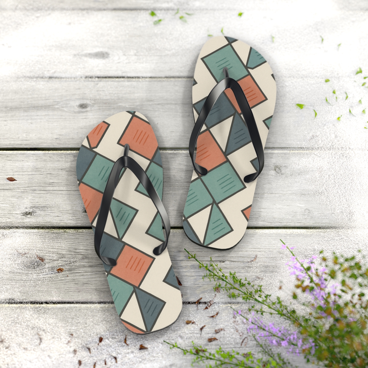 Kite Tile Cascade Matrix soft sole flip flops