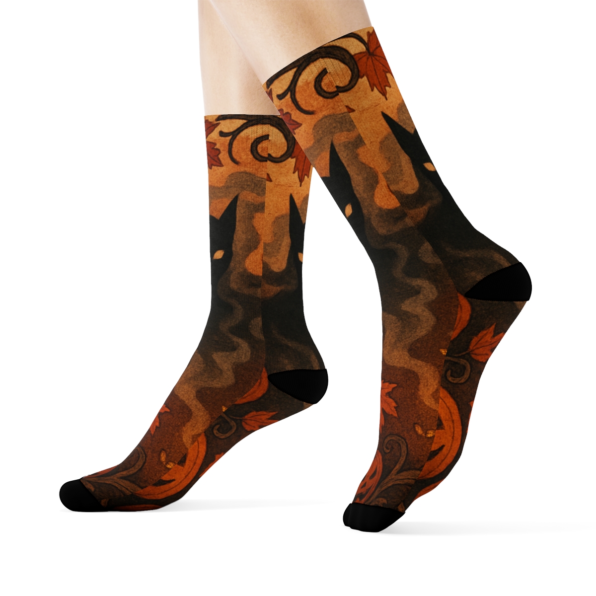 Lanternlit Autumn Masquerade stylish patterned socks