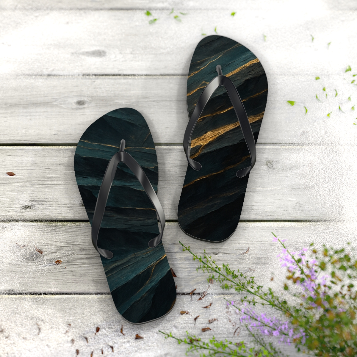 Prismatic Fault Line Tapestry personalized beach flip flops