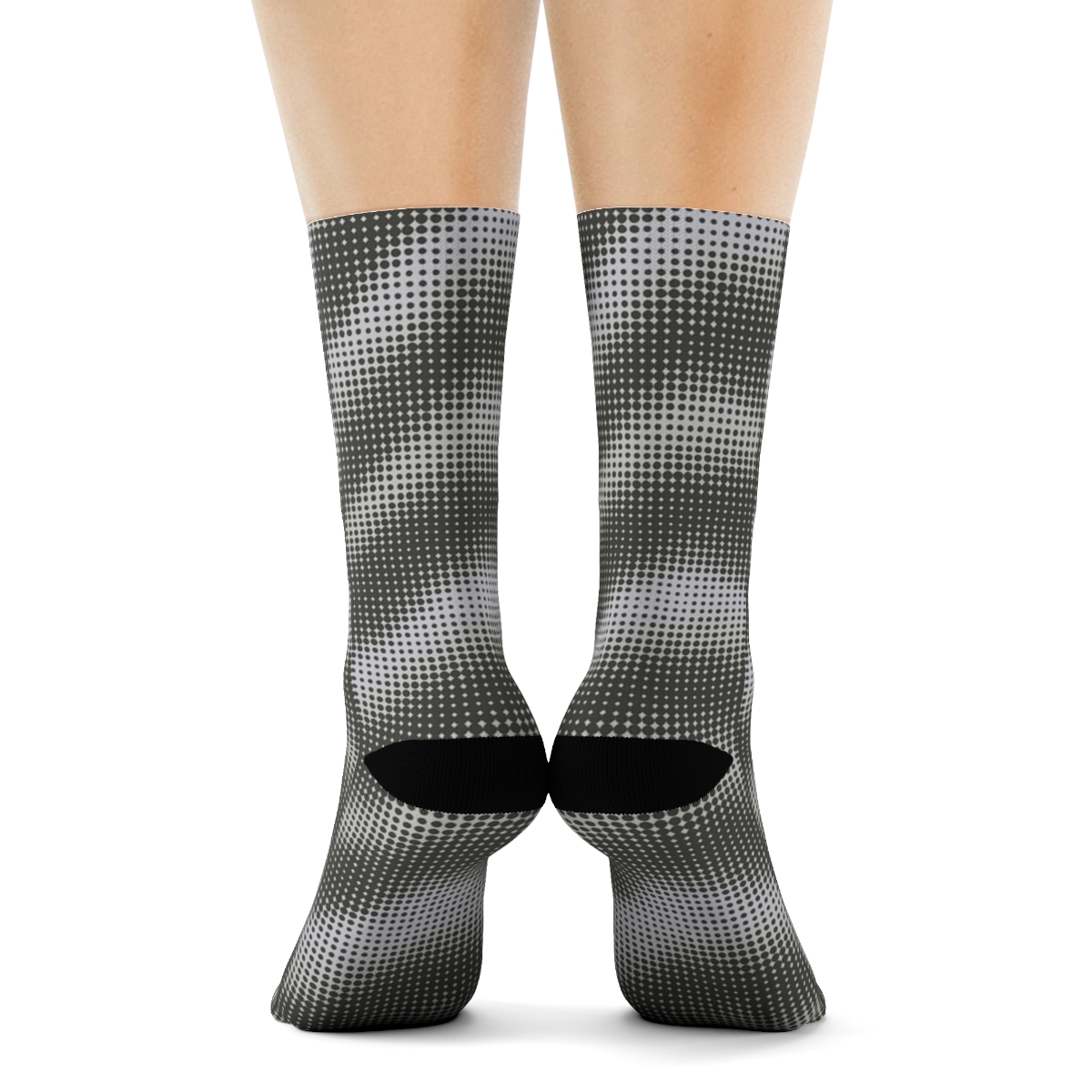 Moire Microdot Orbit Grid comfortable cotton socks