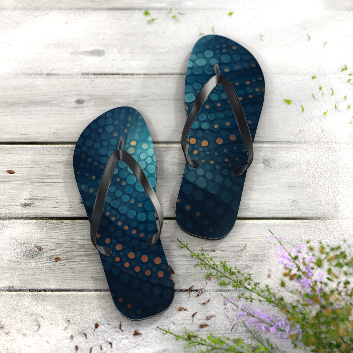 Chromatophore Drift Of The Cuttlefish custom flip flops