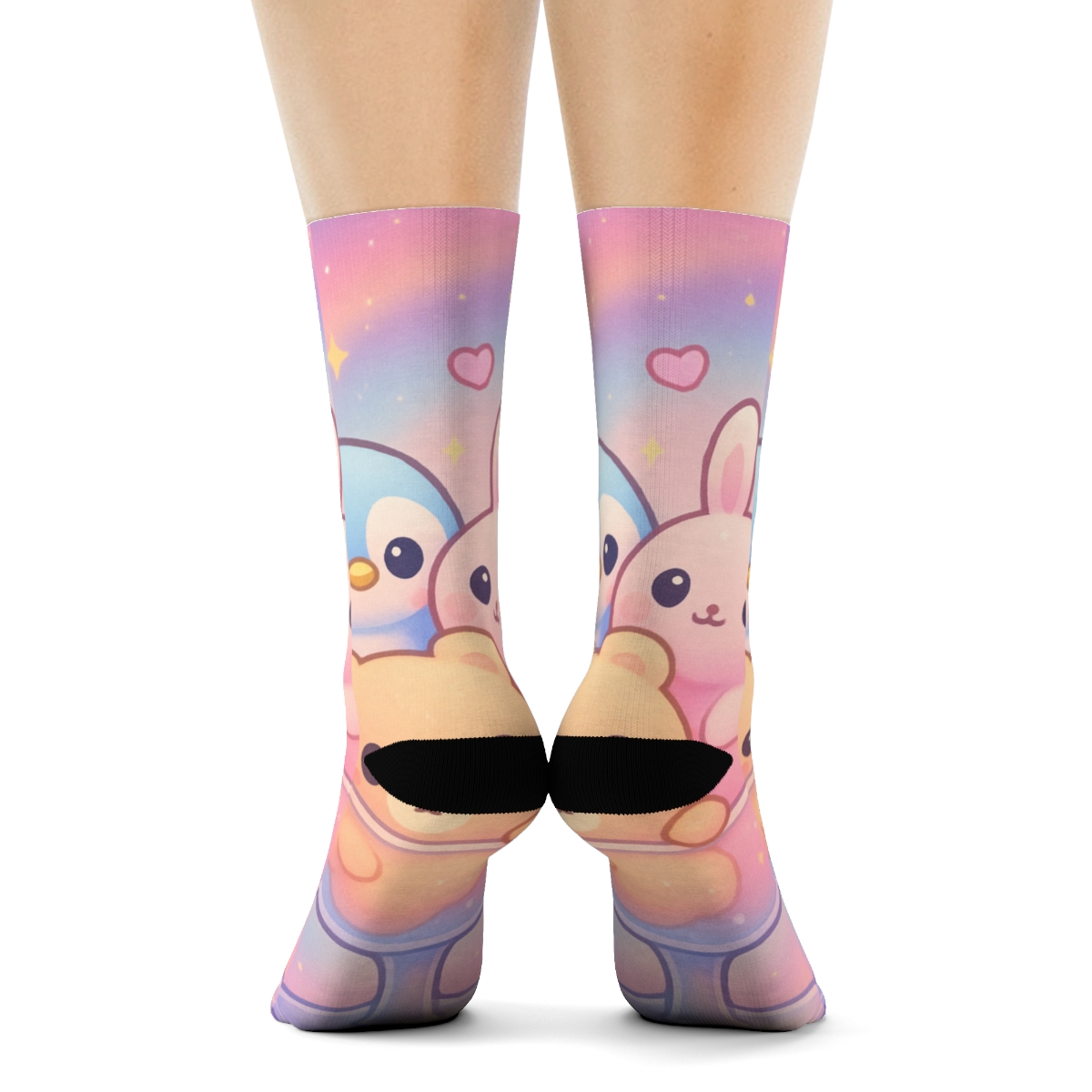 Pastel Galaxy Sundae Critters personalized cozy socks
