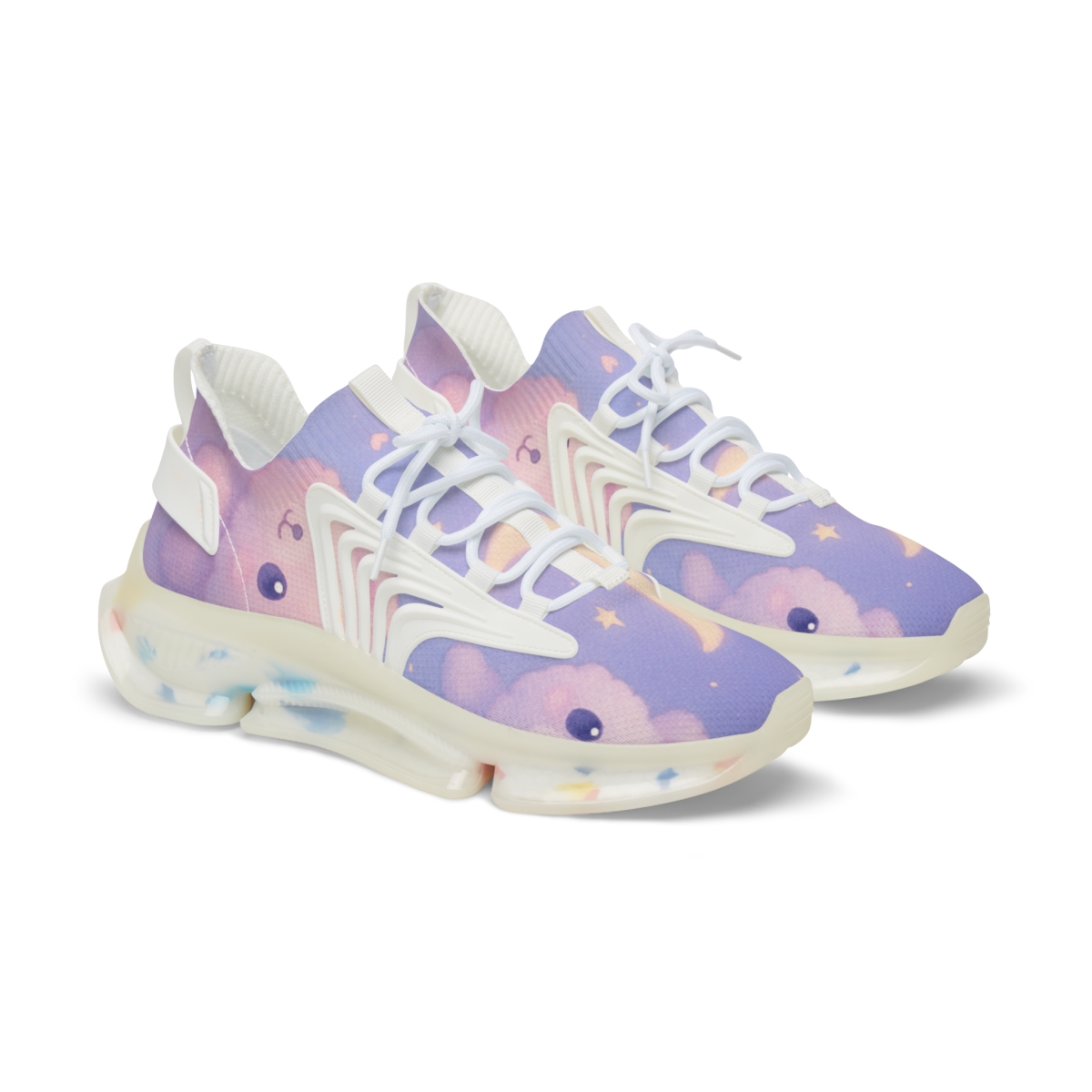 Cotton Candy Moon Critters unique printed sneakers