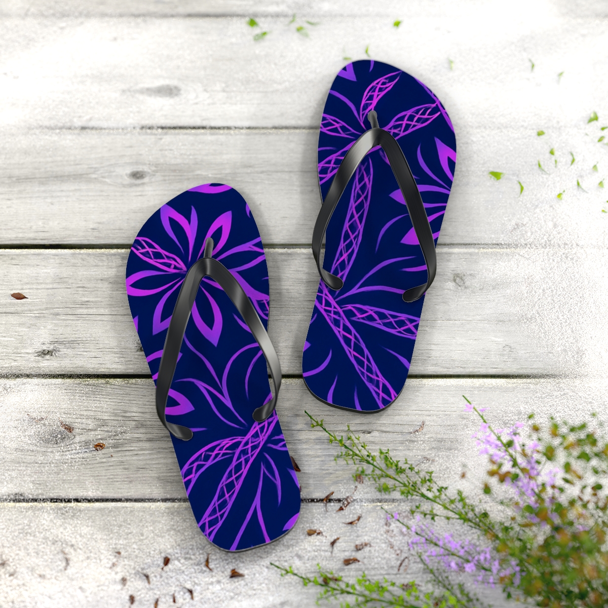 Orchid Pulse Weave personalized beach flip flops