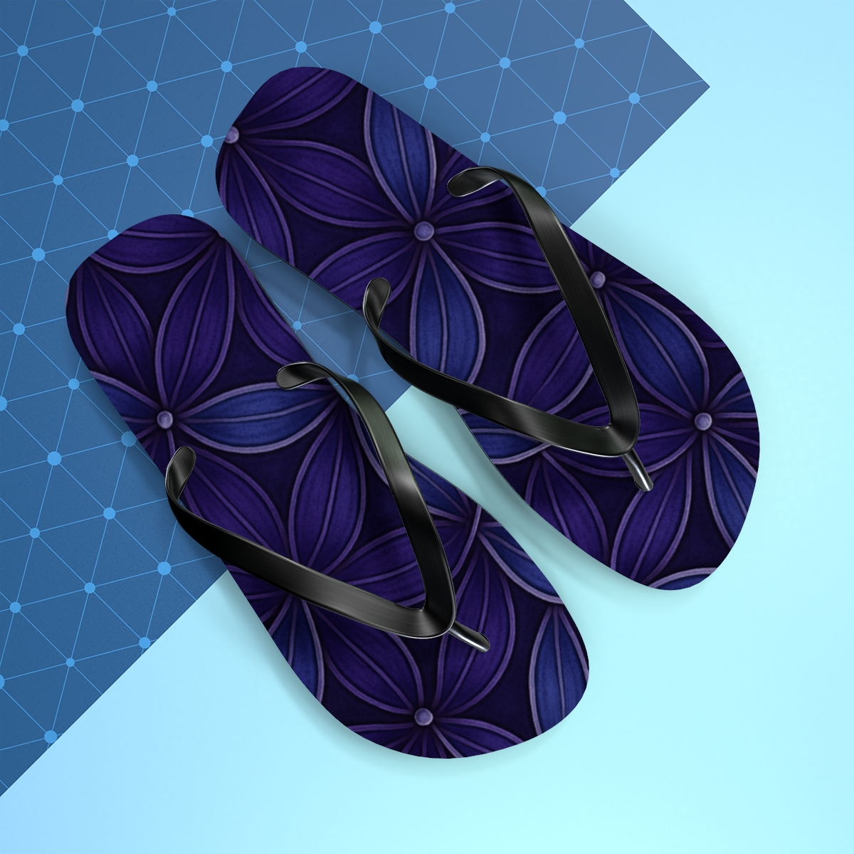 Orchid Loop Tessellation unique graphic flip flops